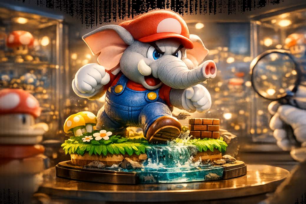 Not an amiibo: the giant Mario Elephant statue stomps into Super Mario Bros. Wonder